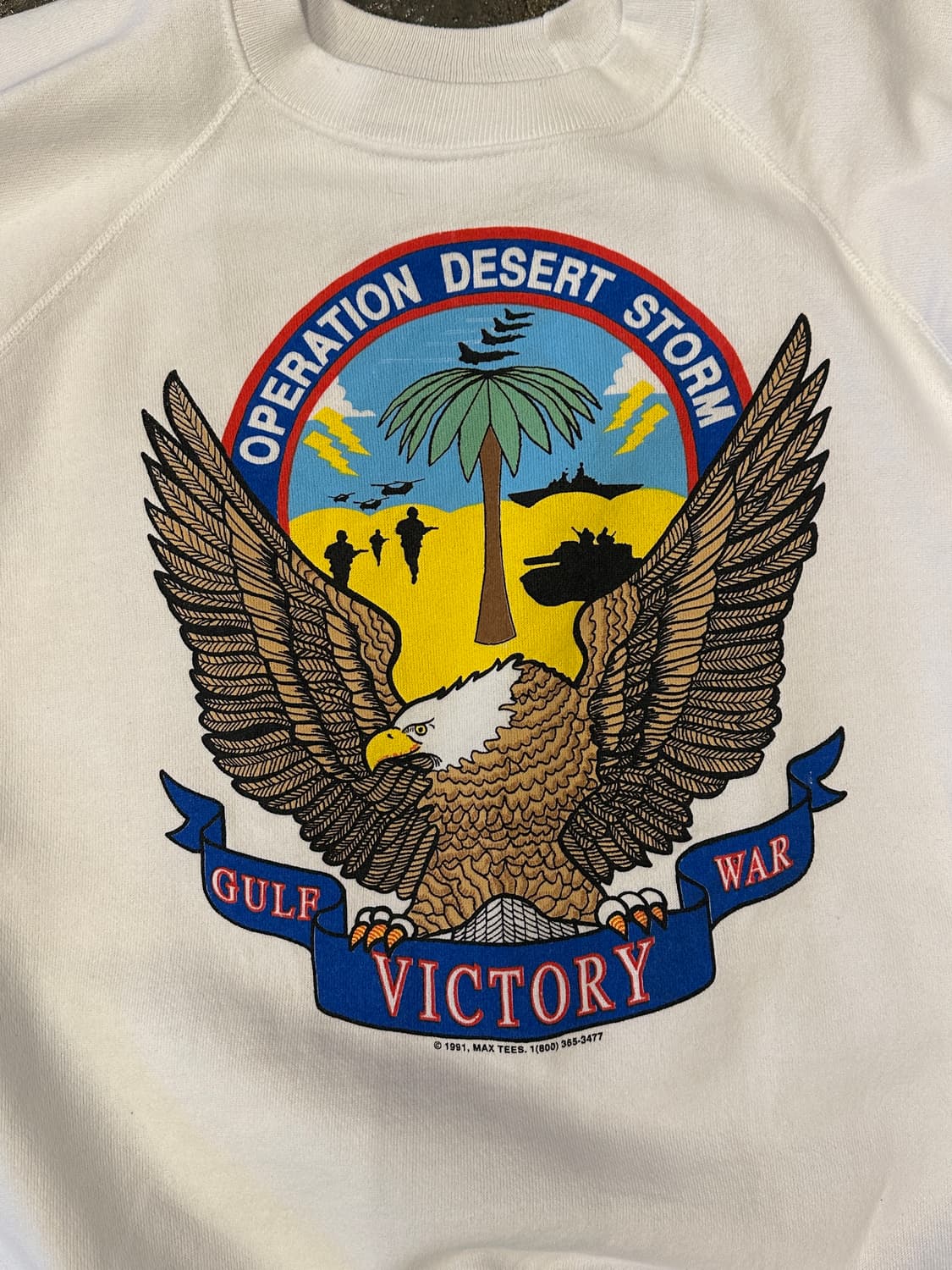 90s Hanes 50/50 USA 걸프전 프린팅 스웻셔츠 맨투맨 XL 상품이미지3