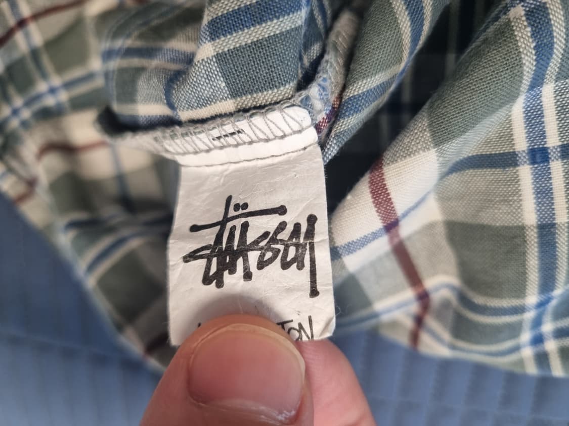 90s 스투시 체크 셔츠 Made in USA 상품이미지5