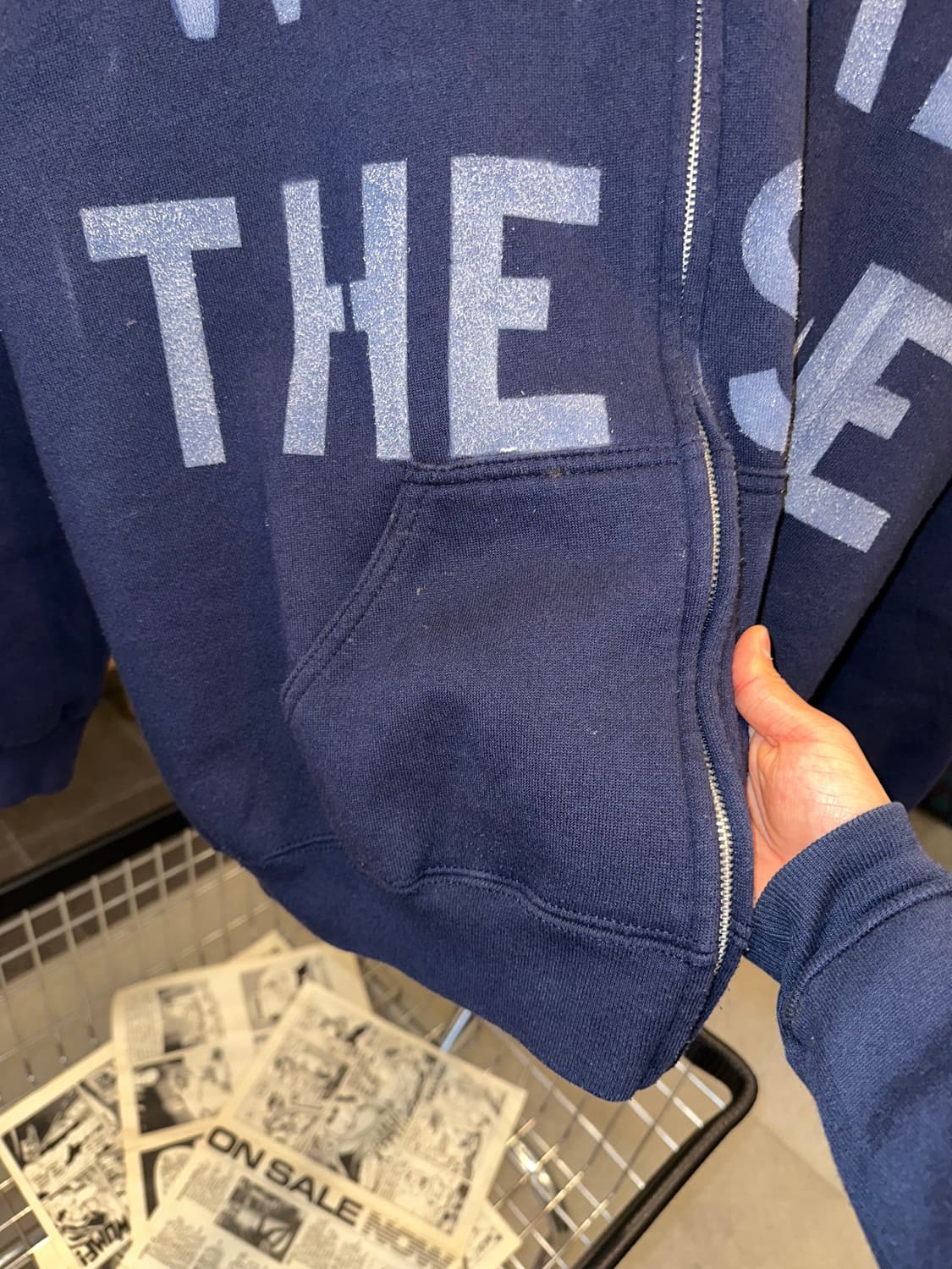 90’s Tultex stencil work hood zip-up  상품이미지7