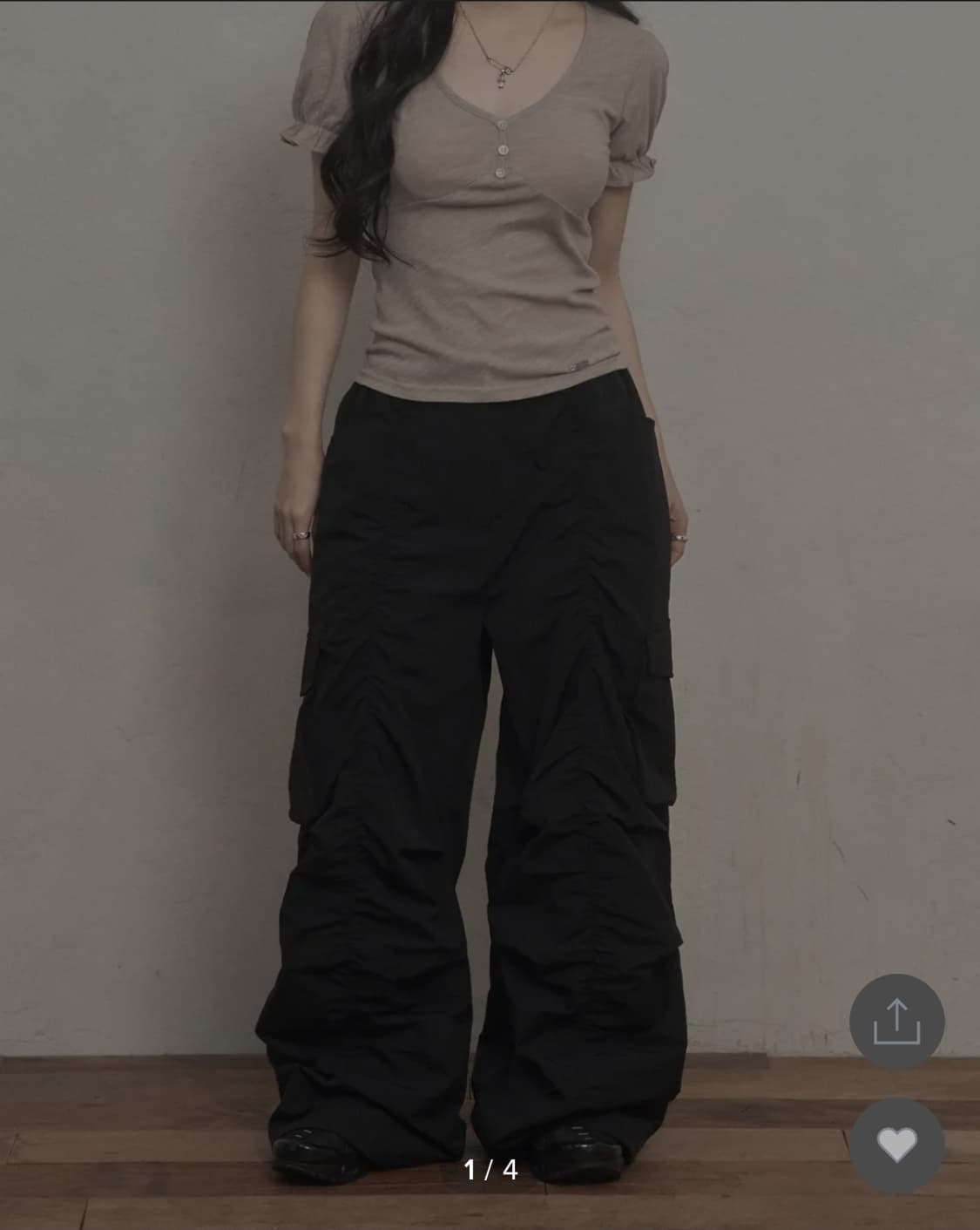 카키포인트 셔링 파라슈트 나일론 밴딩 팬츠 1 size 상품이미지2
