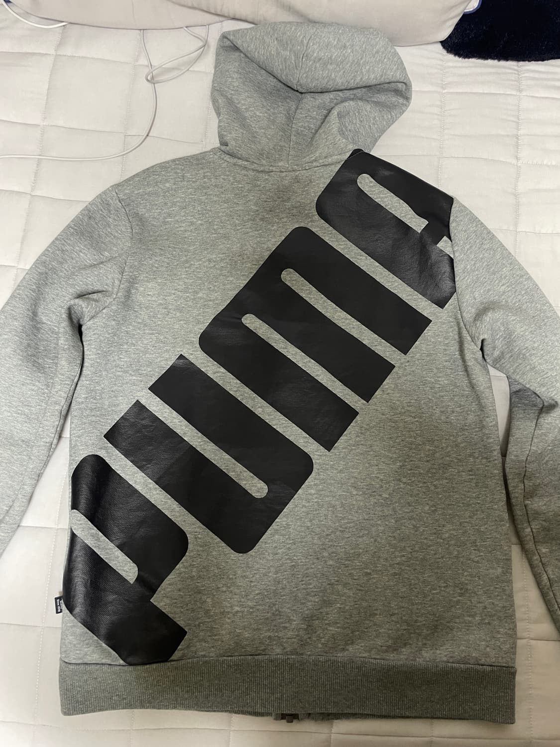 퓨마 백프린팅 후드집업 그레이 M 상품이미지2