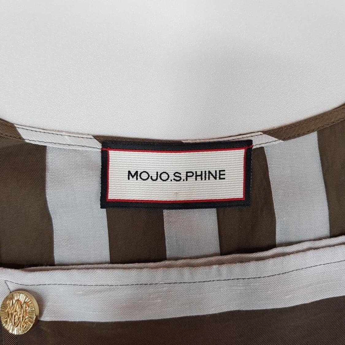 모조에스핀 2022 더블버튼 스트라이프 루즈핏 자켓 55사이즈 상품이미지6