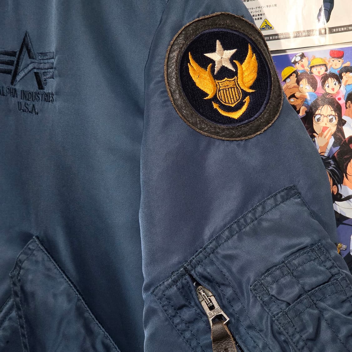 알파인더스트리 밀리터리 가죽 카라 항공 점퍼 상품이미지4