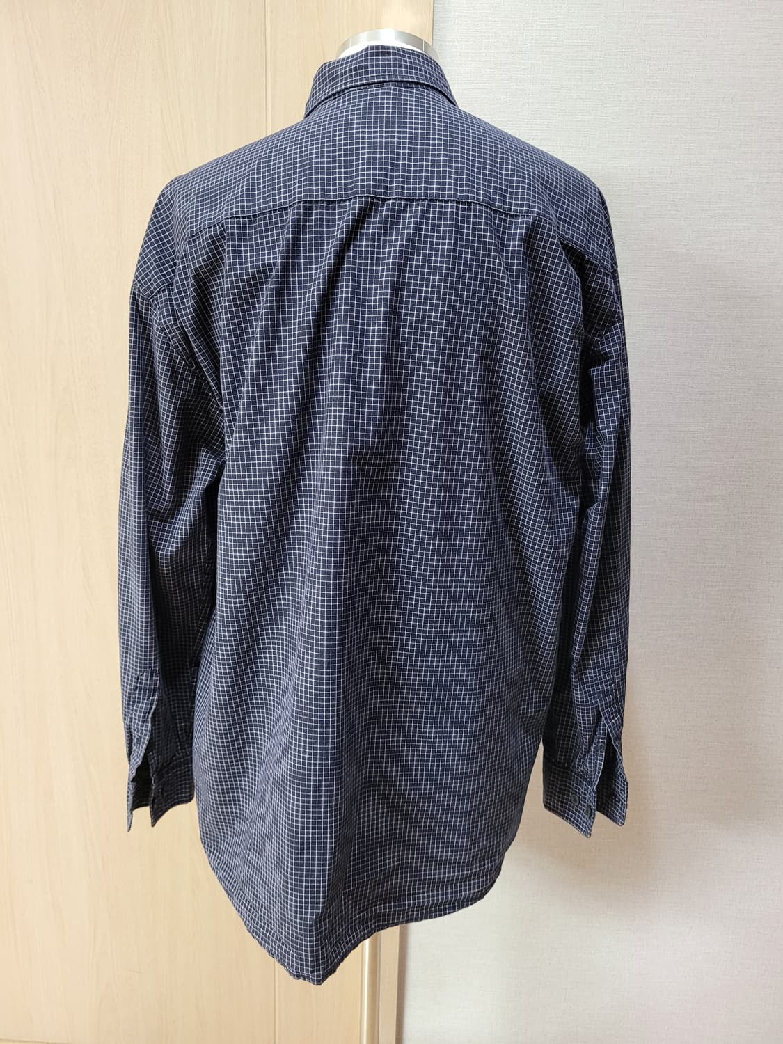 후아유 WHO.A.U 남자 오버핏 체크 셔츠 120 네이비 상품이미지6