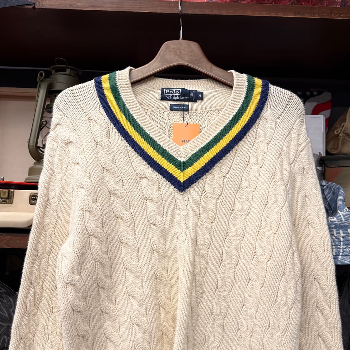 90s 폴로 랄프로렌 프레피 클래식 크리켓 니트 아이보리 N42 상품이미지3