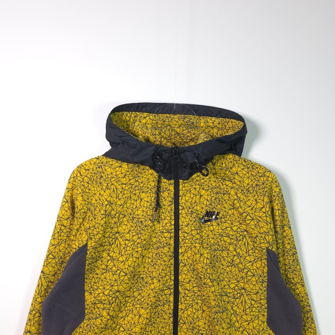 나이키 옐로우 크랙 패턴 썸홀 디테일 후드 자켓 XL 상품이미지3