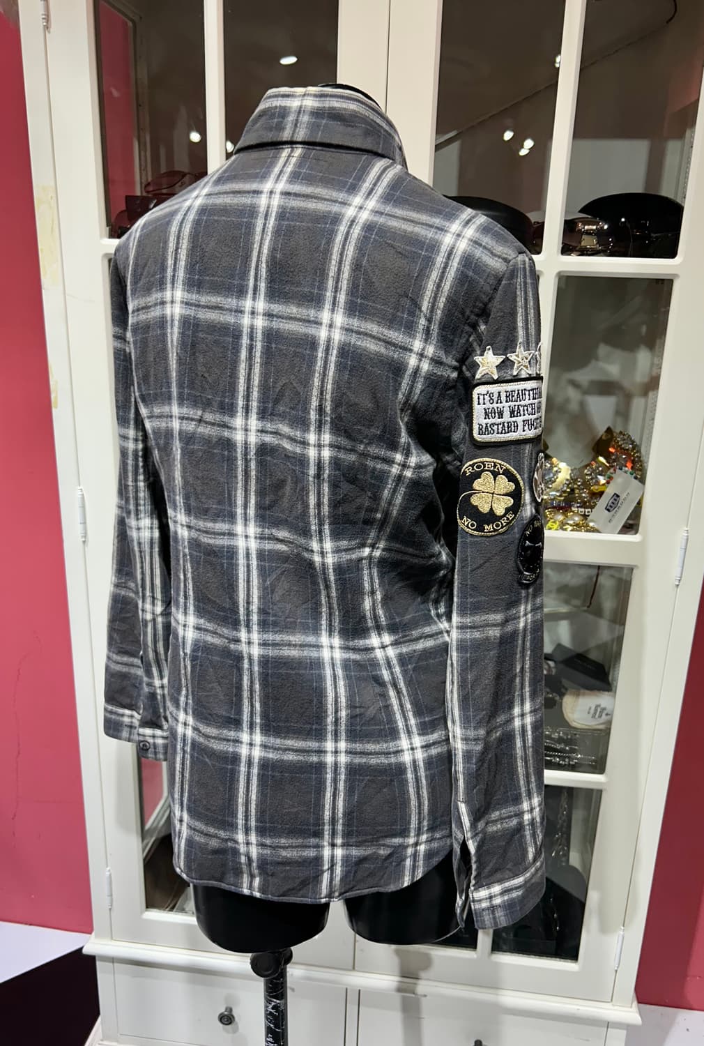 roen check pattern shirt 로엔 해골 디자인 체크셔츠 상품이미지2