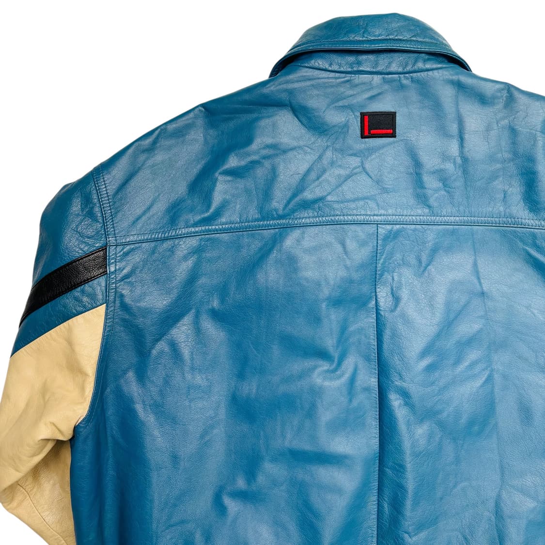 FUBU 푸부 올드스쿨 빅 스펠아웃 카우 레더 자켓 L 상품이미지5