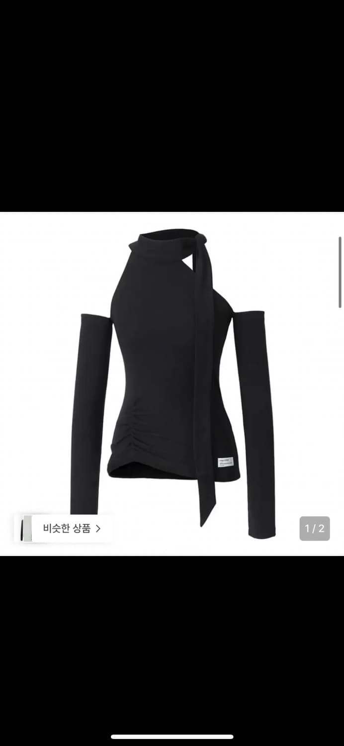 이네기 셔링 스카프탑 블랙 상품이미지1