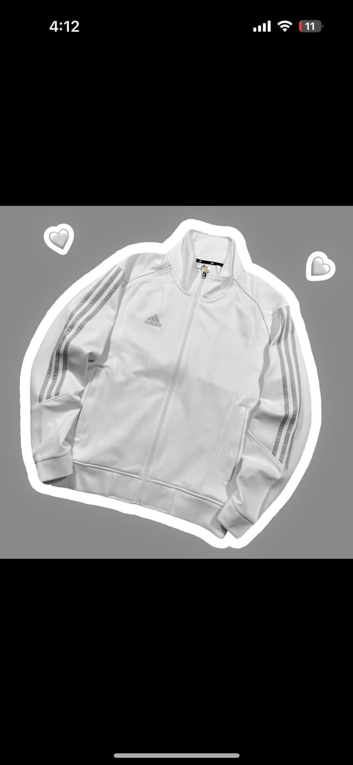 아디다스 화이트 실버 져지 집업 트랙탑 상품이미지1
