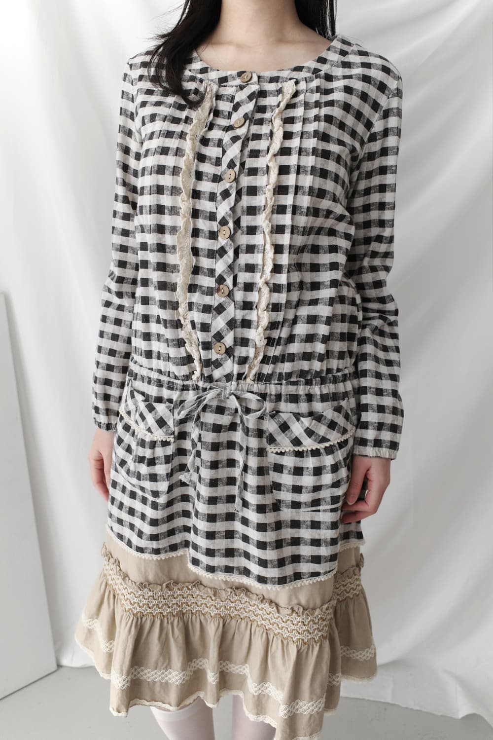 check lace blouse 상품이미지6