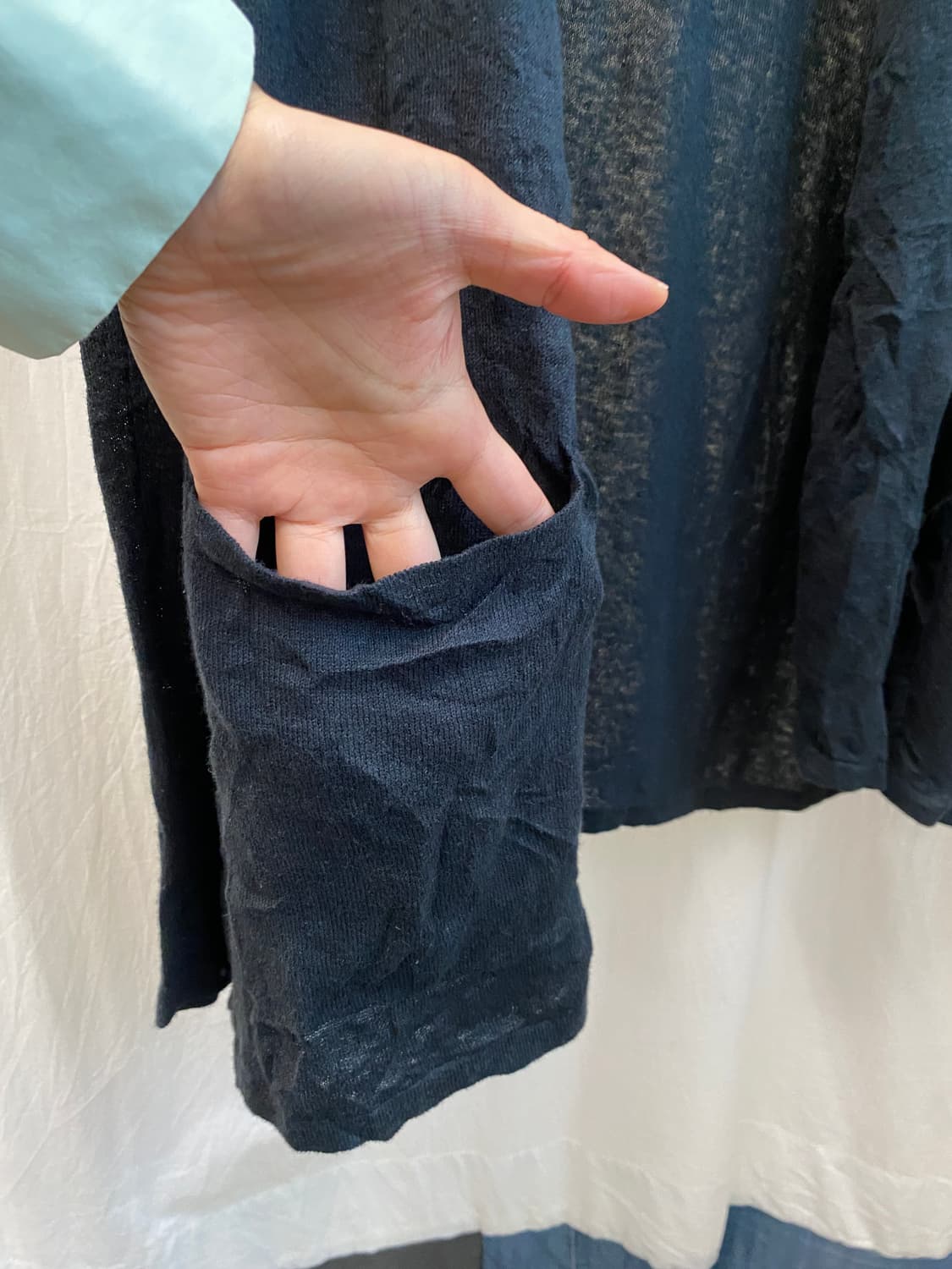 블랙 린넨면혼방 오픈가디건(F) 상품이미지8