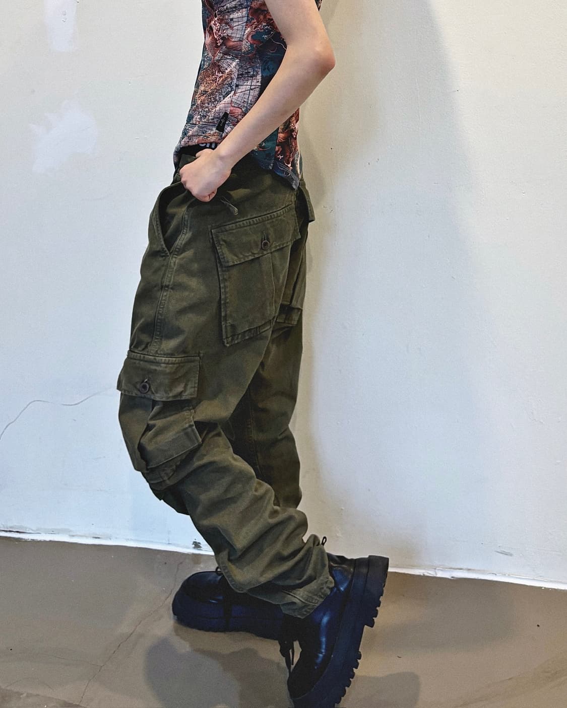 캐피탈 데님 코튼 카고팬츠 상품이미지1