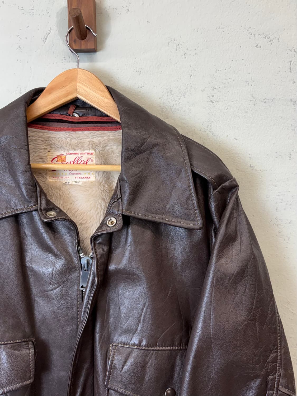 70s USA 엑셀드레더 A2 봄버 레더 자켓 상품이미지3