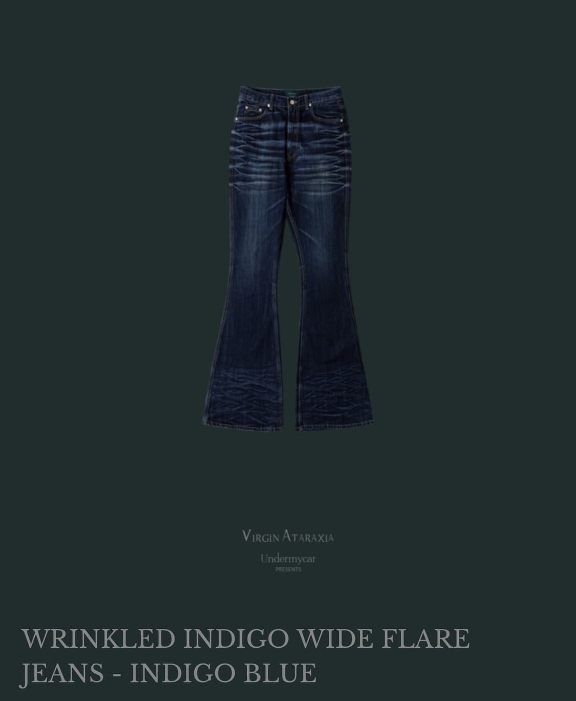 Undermycar Wide Flare Jeans (Indigo) 상품이미지1