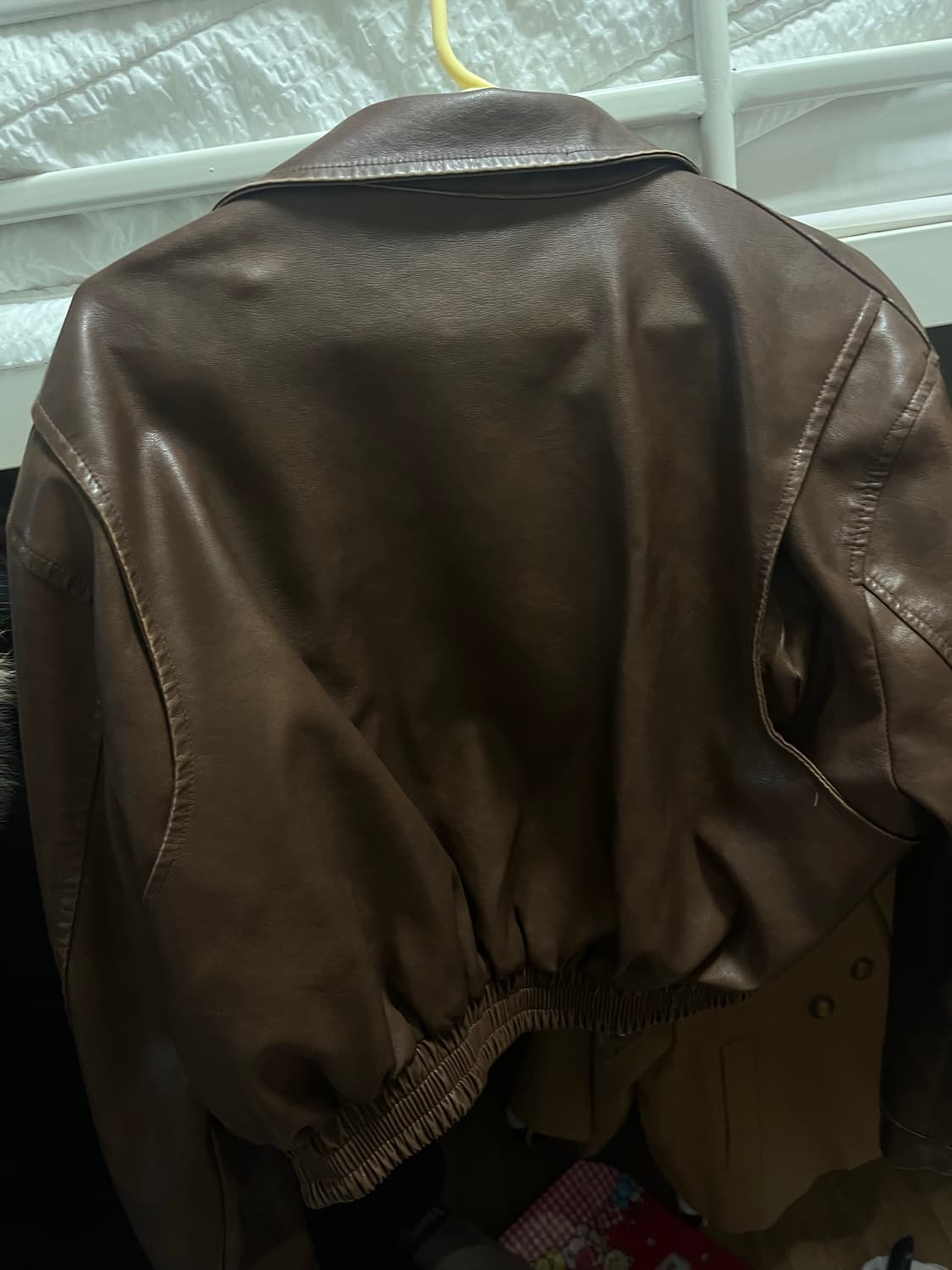 플레이스스튜디오 레더 워시드 빈티지 워싱 자켓 브라운 라이더자켓 상품이미지6