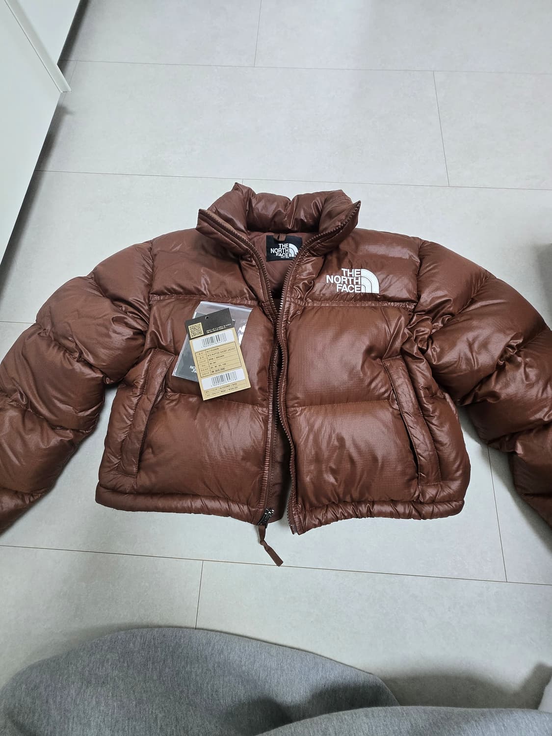(정품)노스페이스 우먼 숏 자켓 패딩 브라운 M 상품이미지1