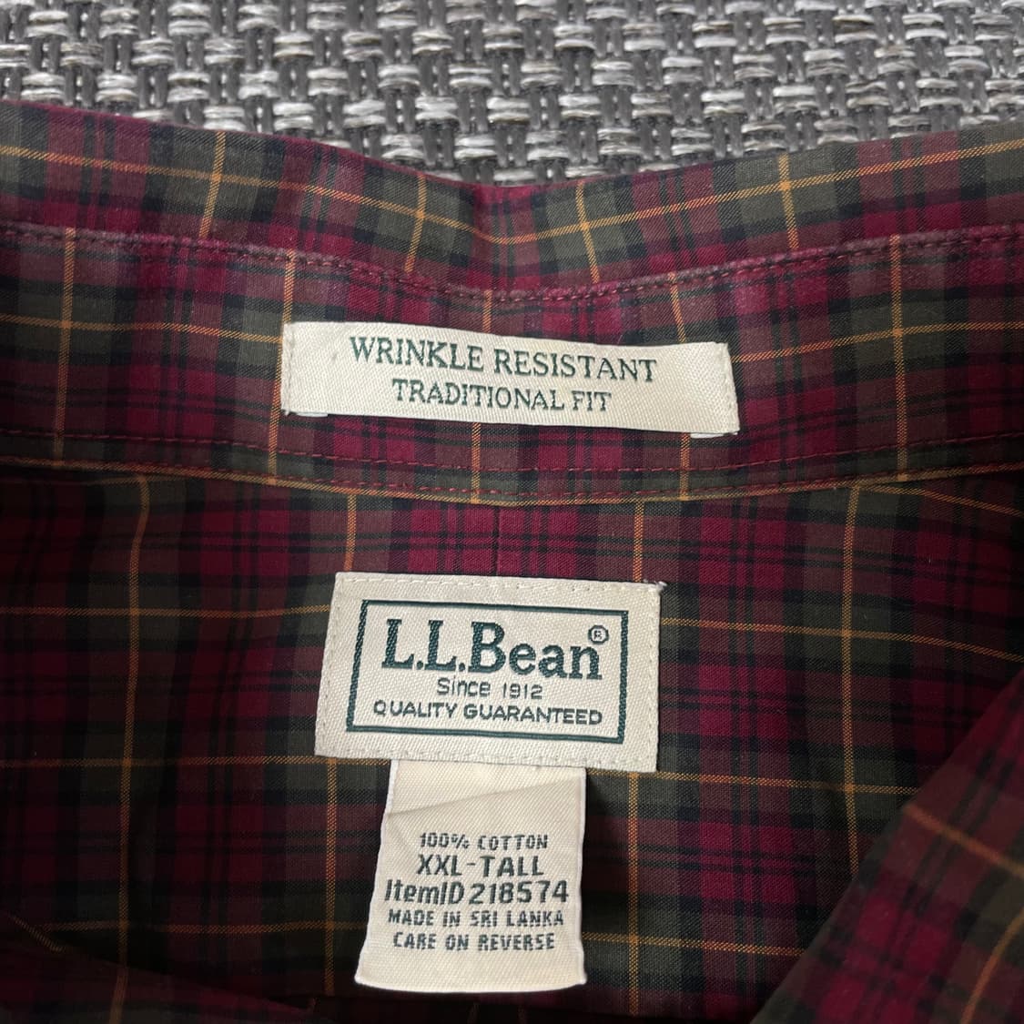 엘엘빈 빅사이즈 레드 그린 체크 긴팔 셔츠 트레디셔널핏 2XL 상품이미지4