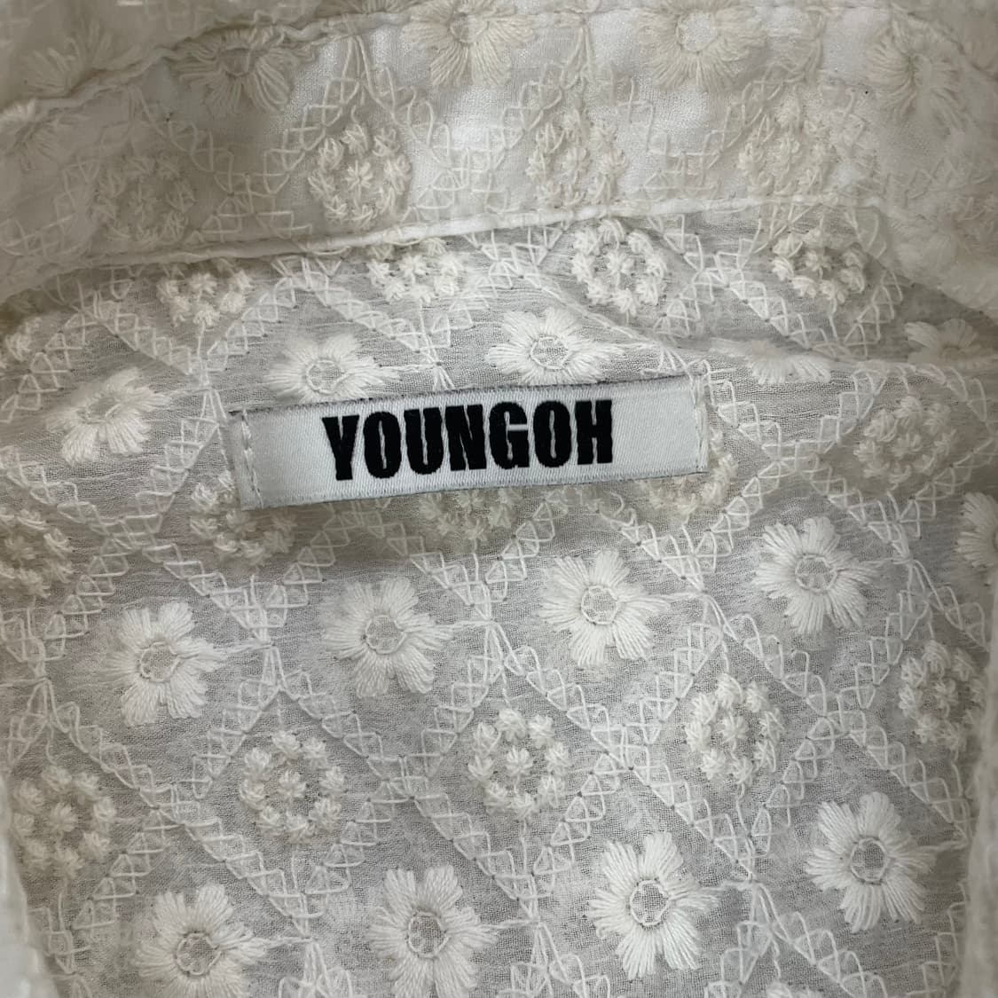 영오 플라워 레이스 셔츠 아이보리 상품이미지3