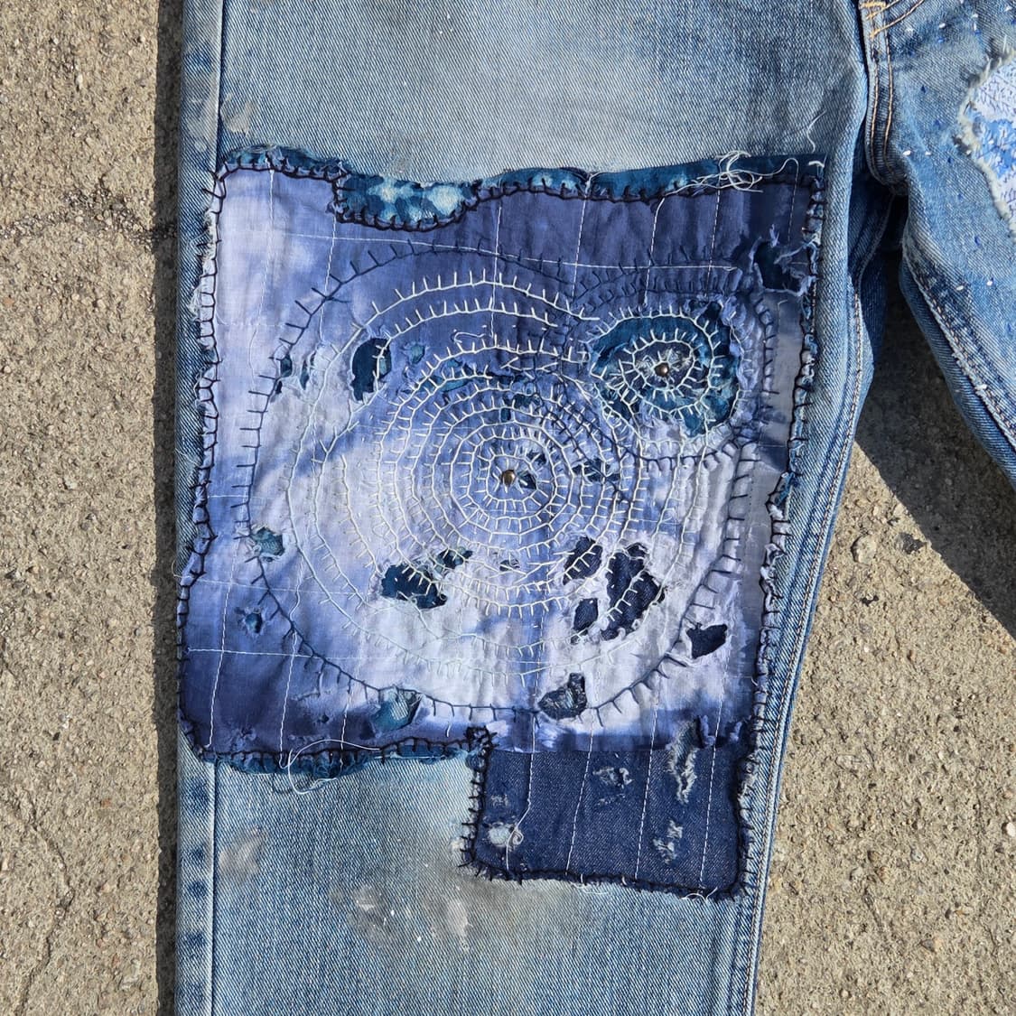 S.O/ 패치워크, 자수 커스텀 팬츠 상품이미지2