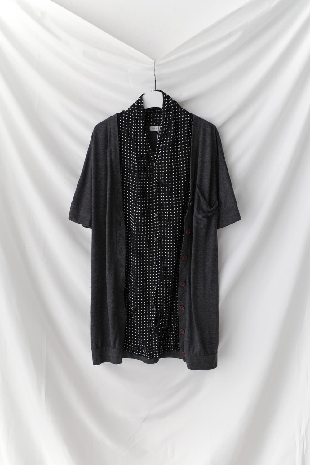 dot layered half cardigun 상품이미지1