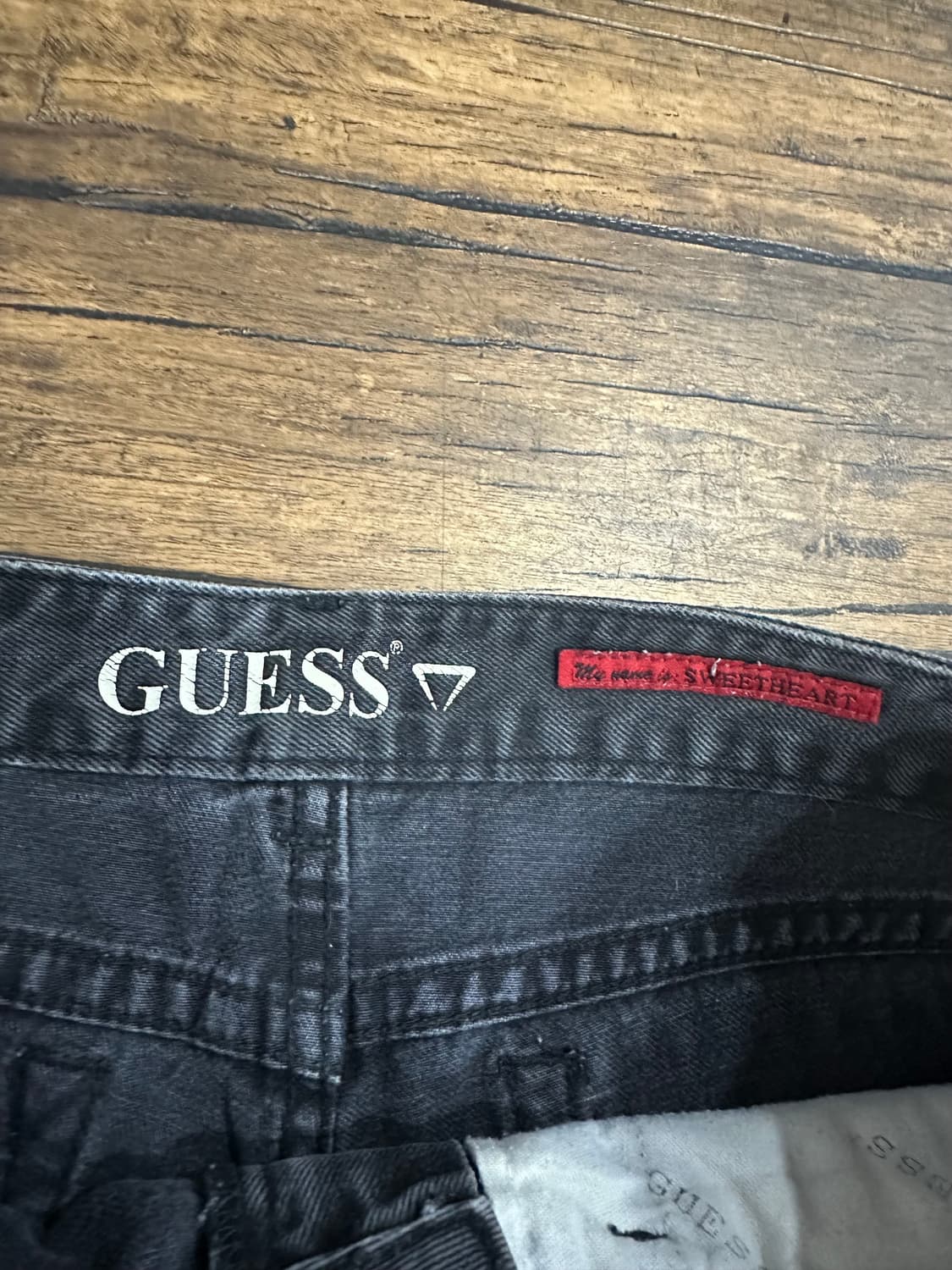 GUESS 여성 블랙 데님 팬츠 28 올드스쿨 빈티지 상품이미지3