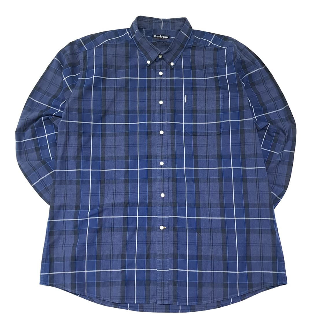 CL746 XL 바버 네이비 클래식 타탄 체크 네이비 셔츠 남방 상품이미지1