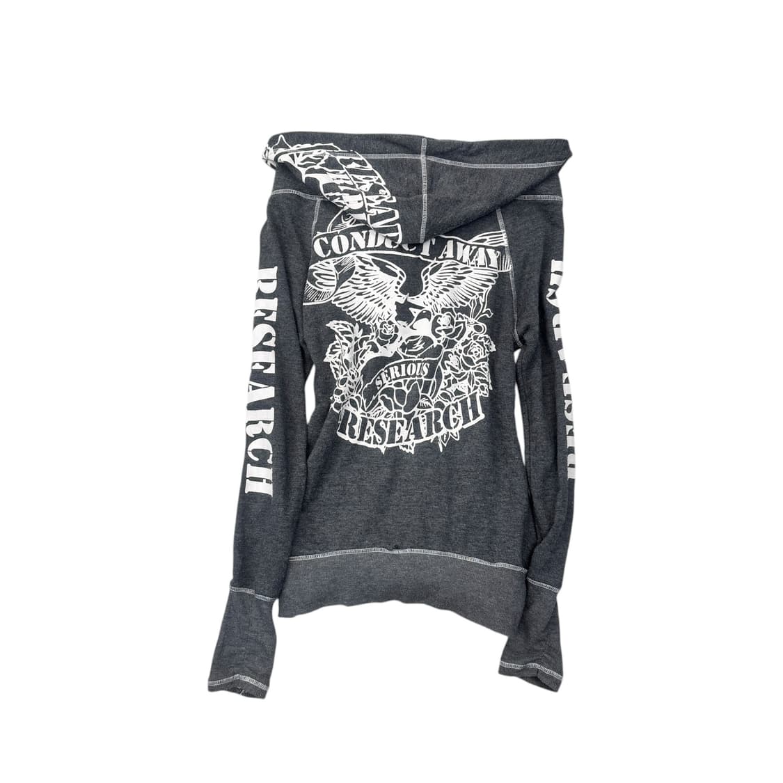 gray printed zip-up hoodie 상품이미지2