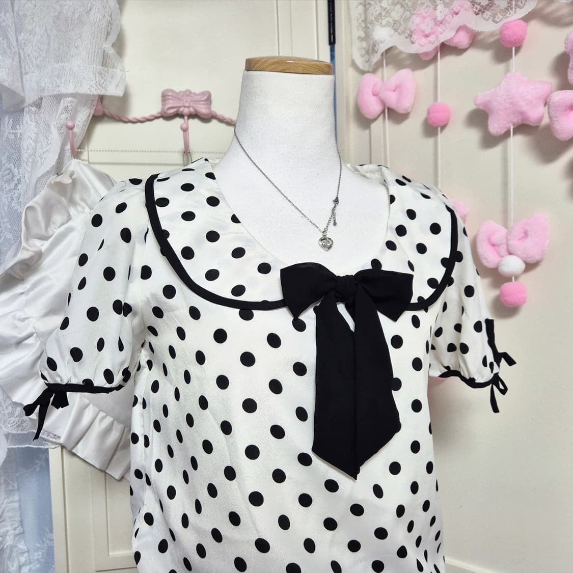 세실맥비 히메갸루 리본 도트 블라우스 헤이세이 새상품 상품이미지2