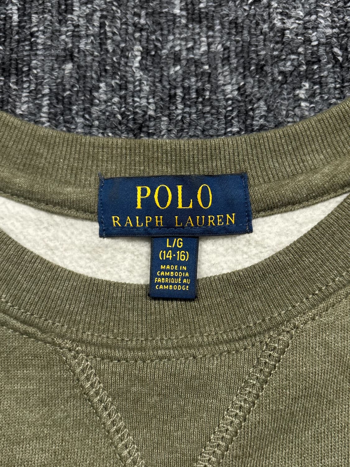 폴로 카키 맨투맨 상품이미지5