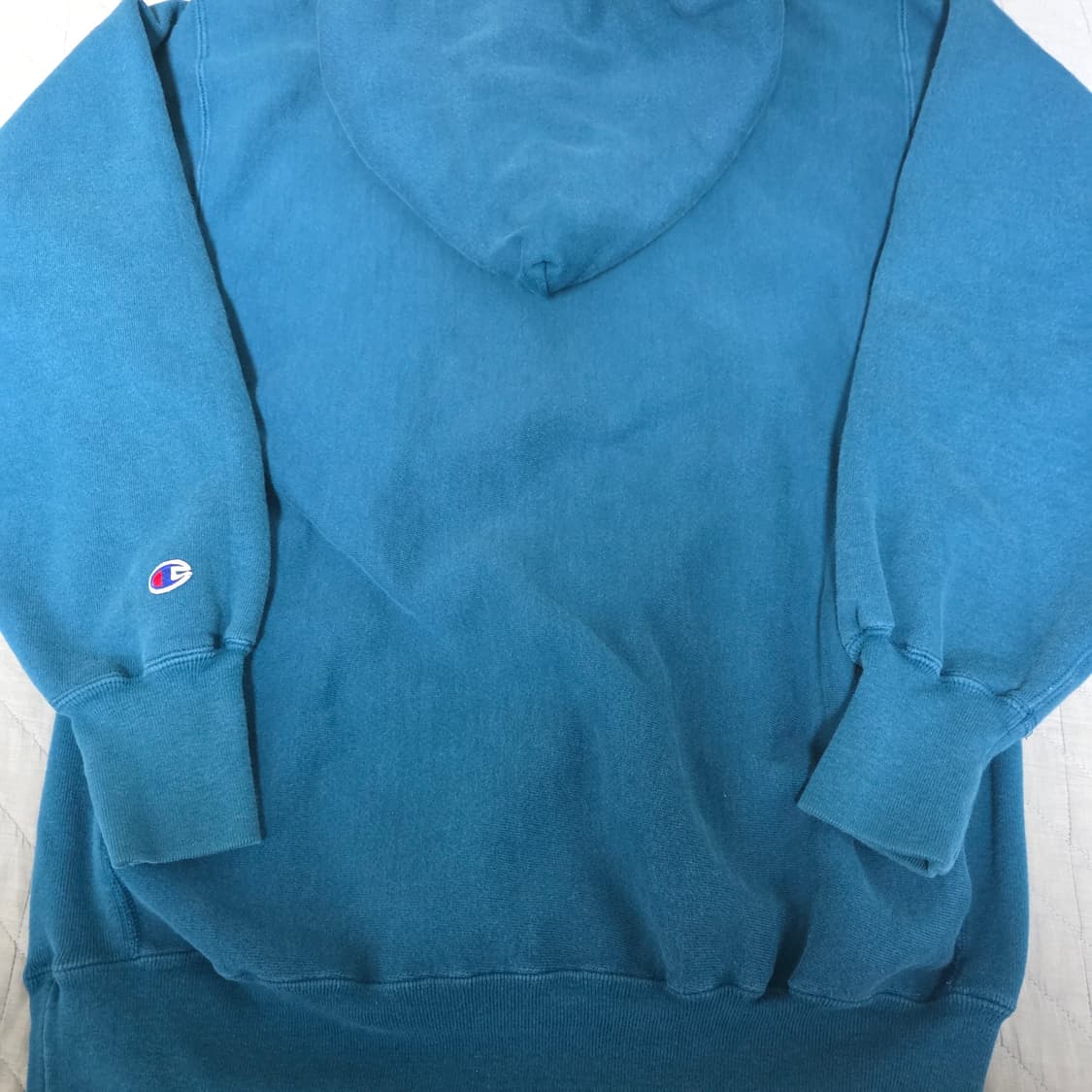 [XXL] 90s 빈티지 챔피온 리버스위브 페이딩 터콰이즈 블루 후드 상품이미지6