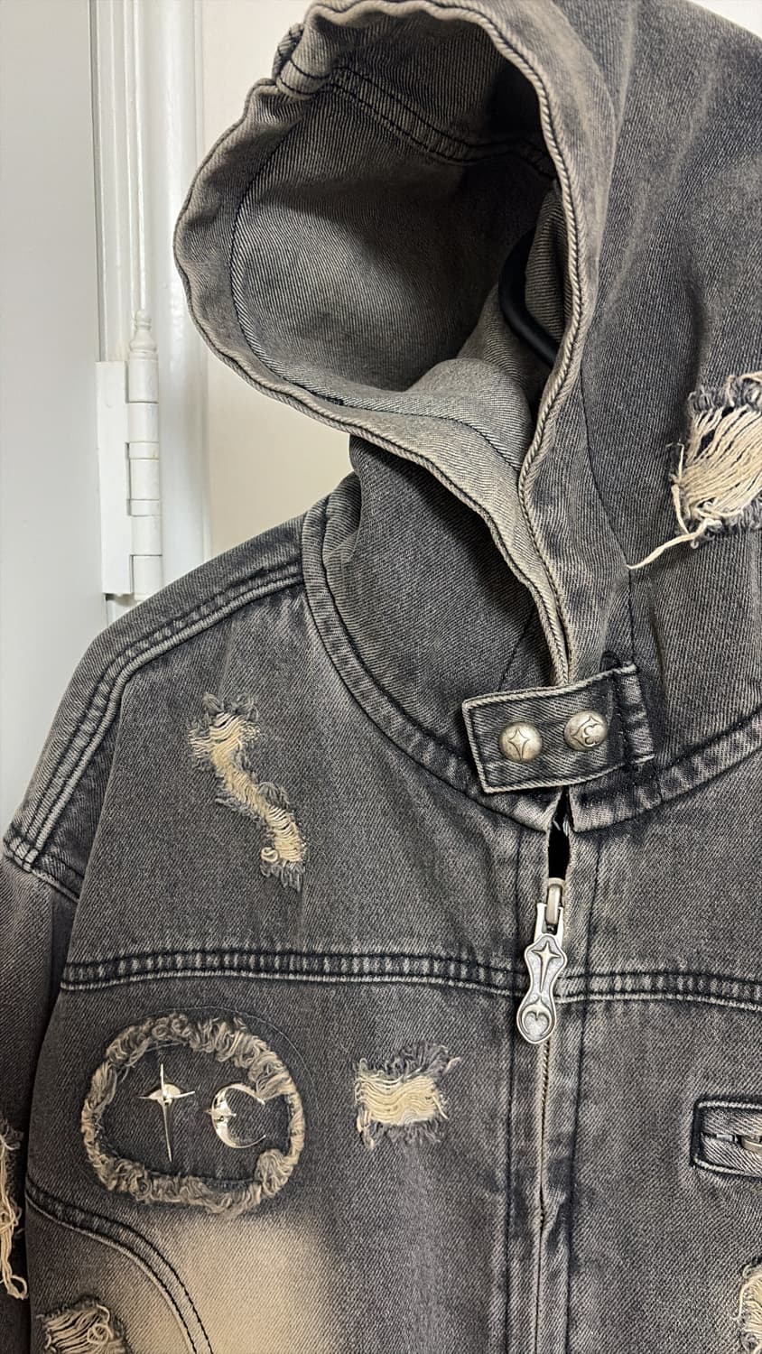 떠그클럽 24ss 데님 후드집업 블랙 [2사이즈] 상품이미지3