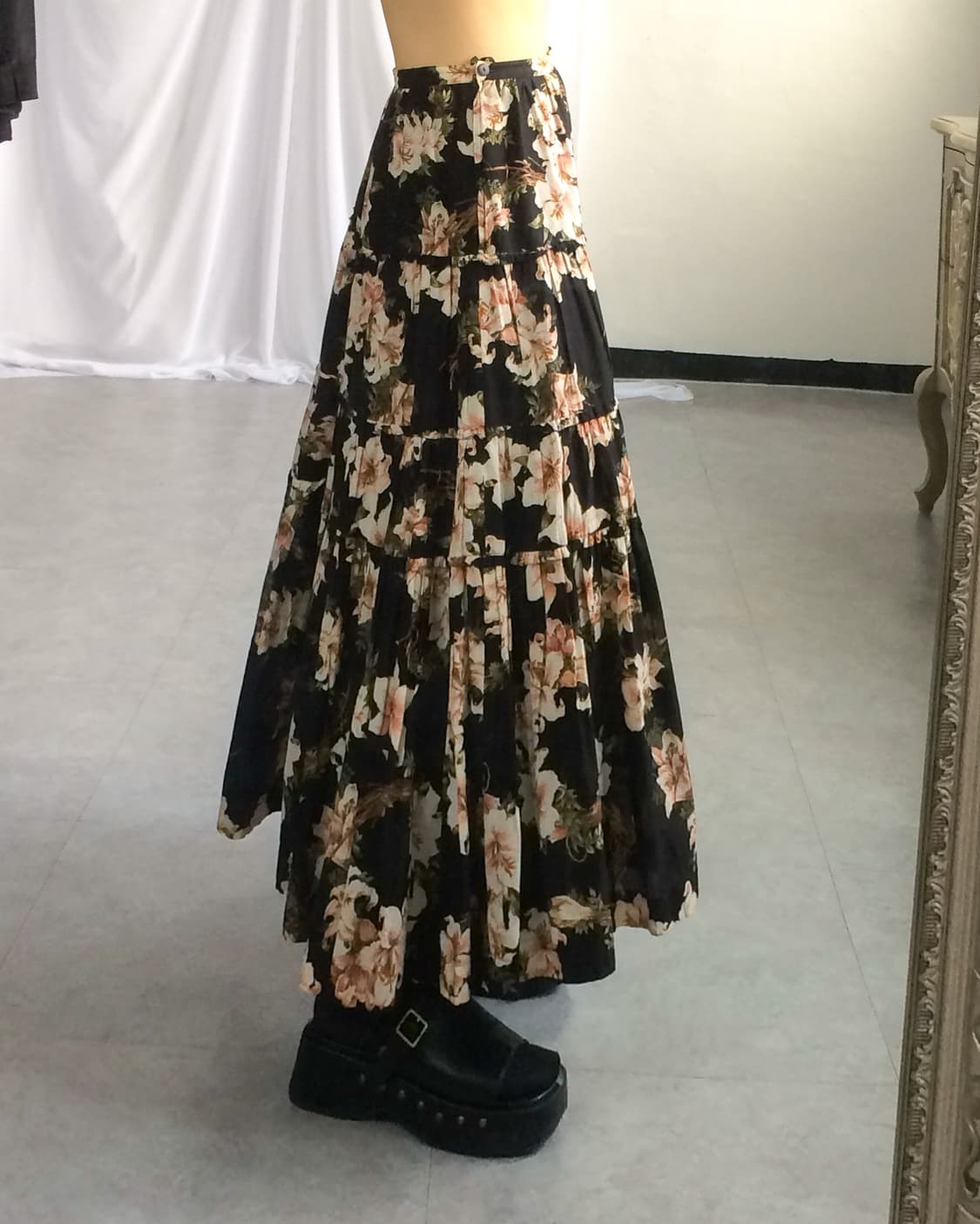 Flower pattern layer long skirt 상품이미지5