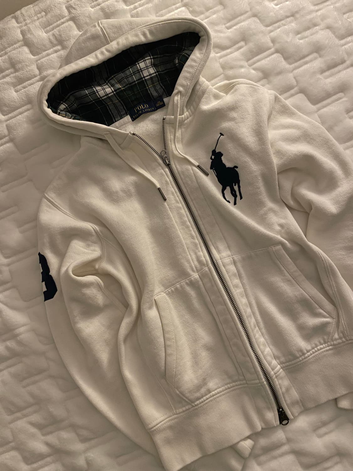폴로 랄프로렌 빅포니 체크 후드집업 화이트 #3 상품이미지3