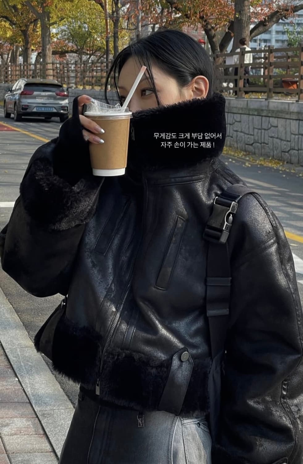 트리밍버드 크랙 볼드 크롭 무스탕 상품이미지2