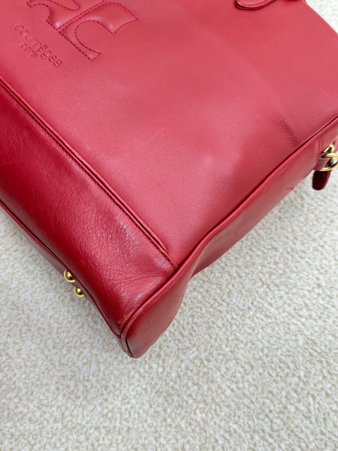 꾸레쥬 레드 핸드백 상품이미지6