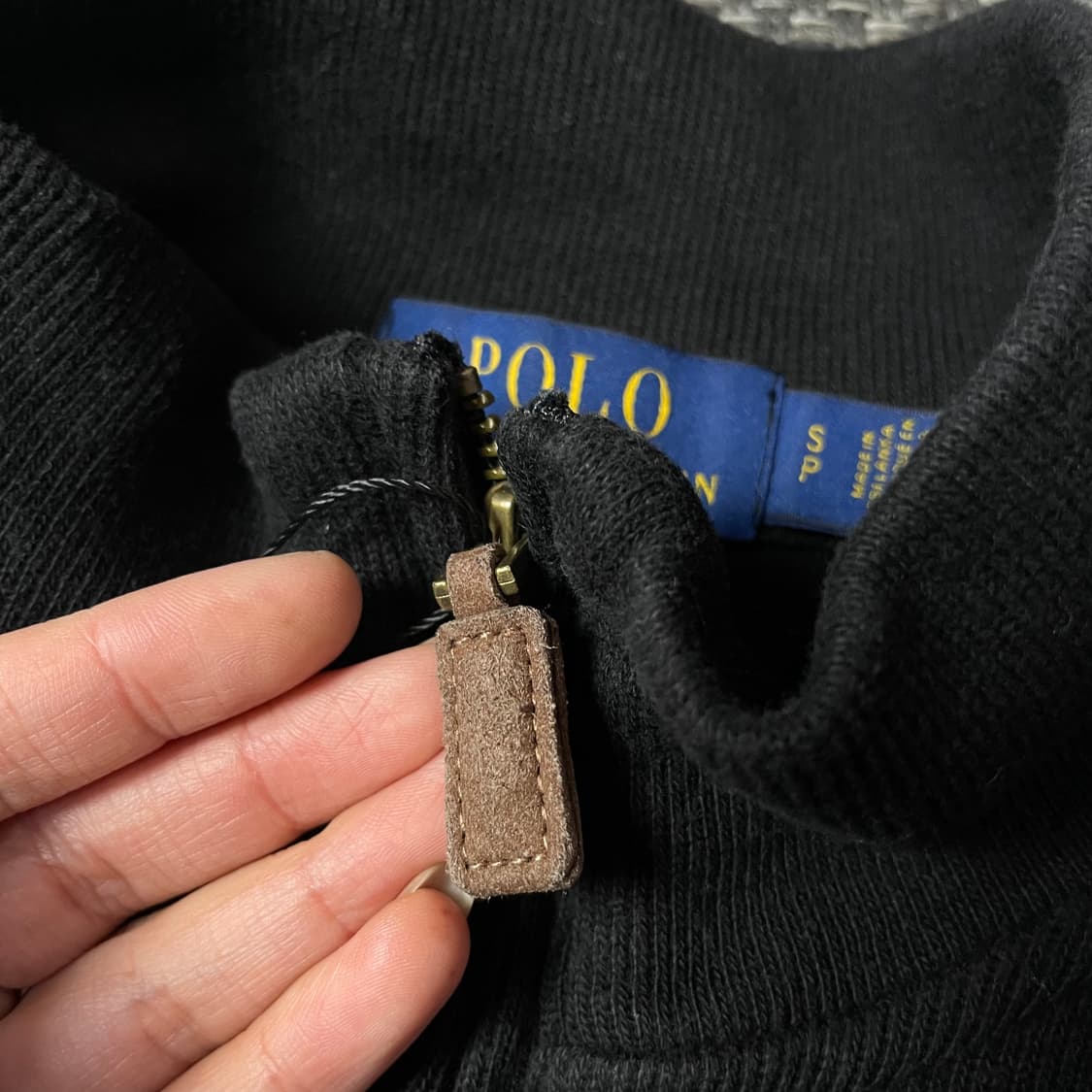 폴로랄프로렌 화이트포니 블랙 하프넥 반집업 긴팔 니트 S 상품이미지5