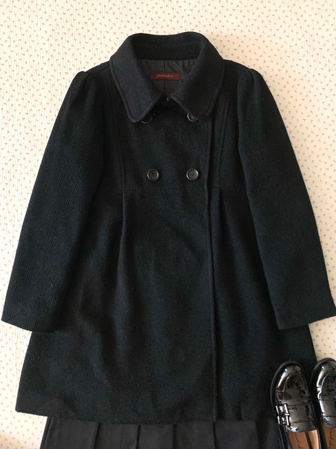 앙고라 블랙 퍼프 아방 더블 코트 상품이미지2