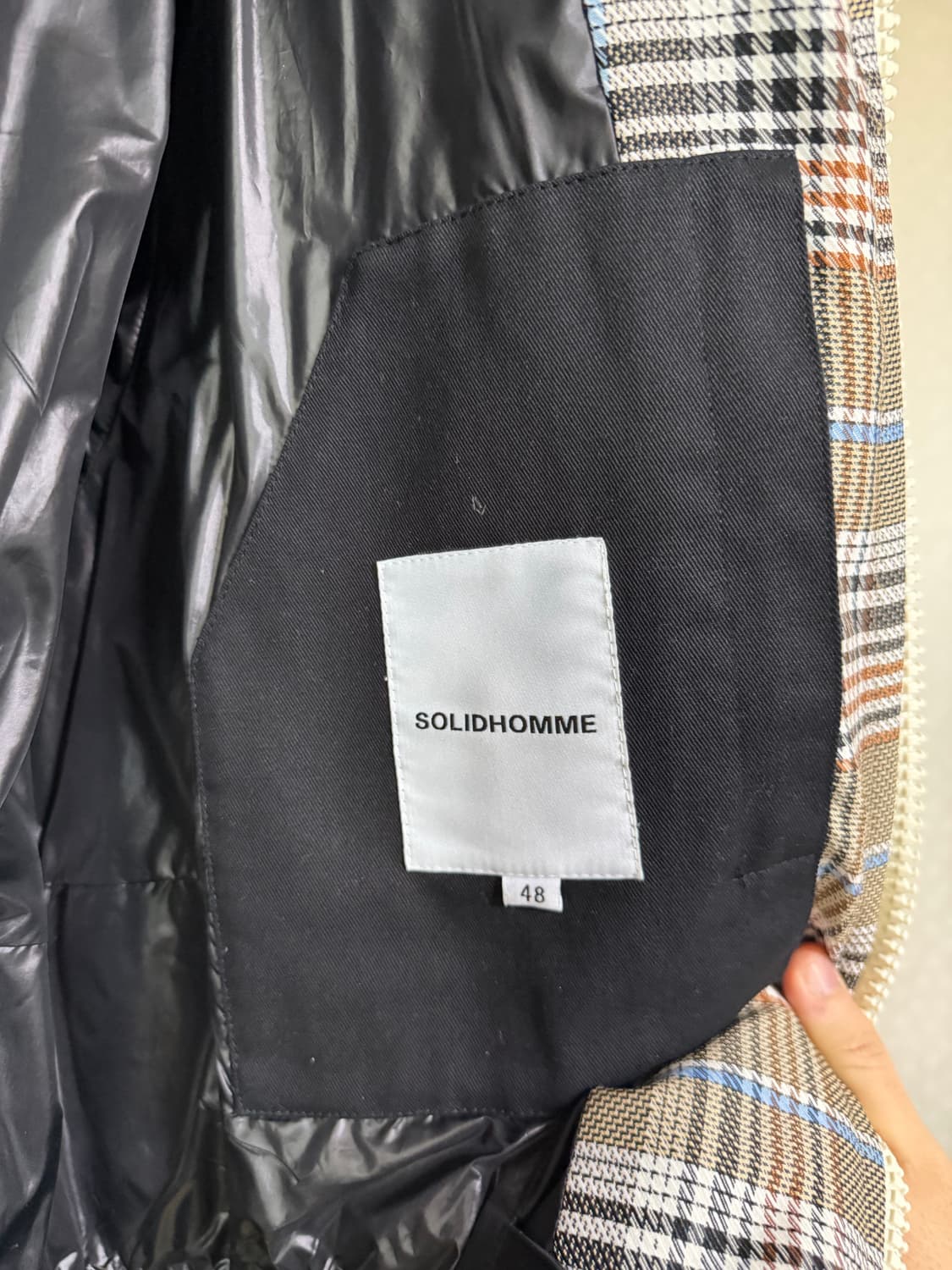 솔리드옴므 체크 구스다운 패딩 (48) 상품이미지6