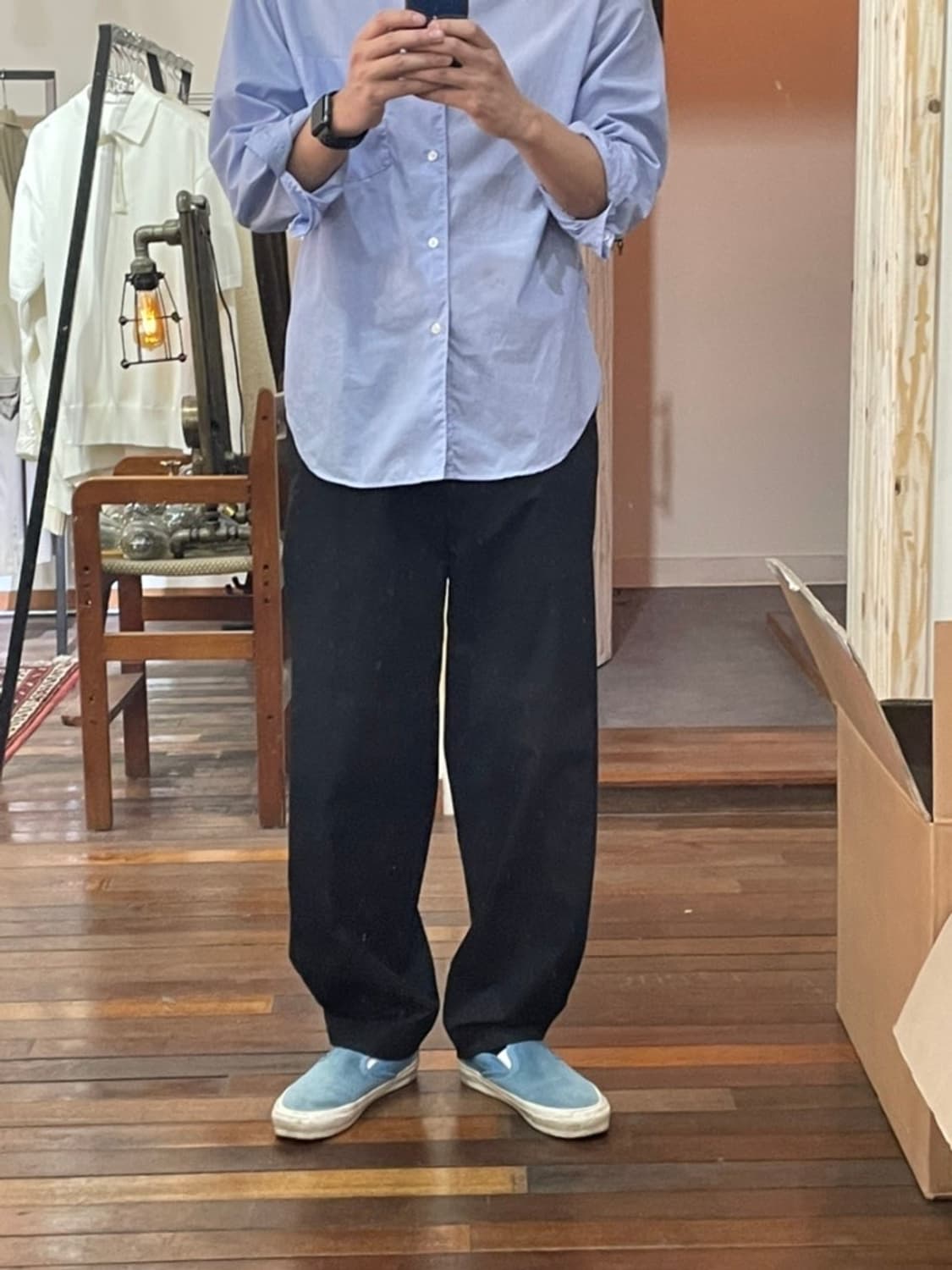 AMOMENTO 아모멘토 스냅 가르송팬츠 블랙 L 상품이미지8