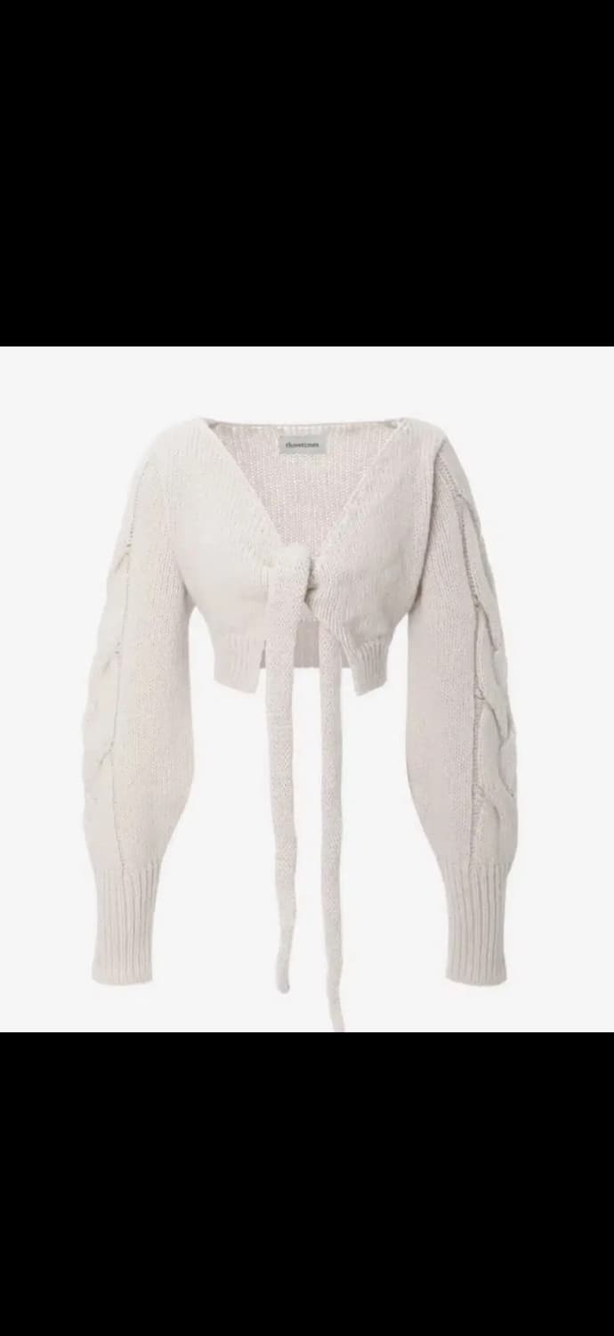 쓰리타임즈) 밤비 볼레로 가디건 베이지 상품이미지1
