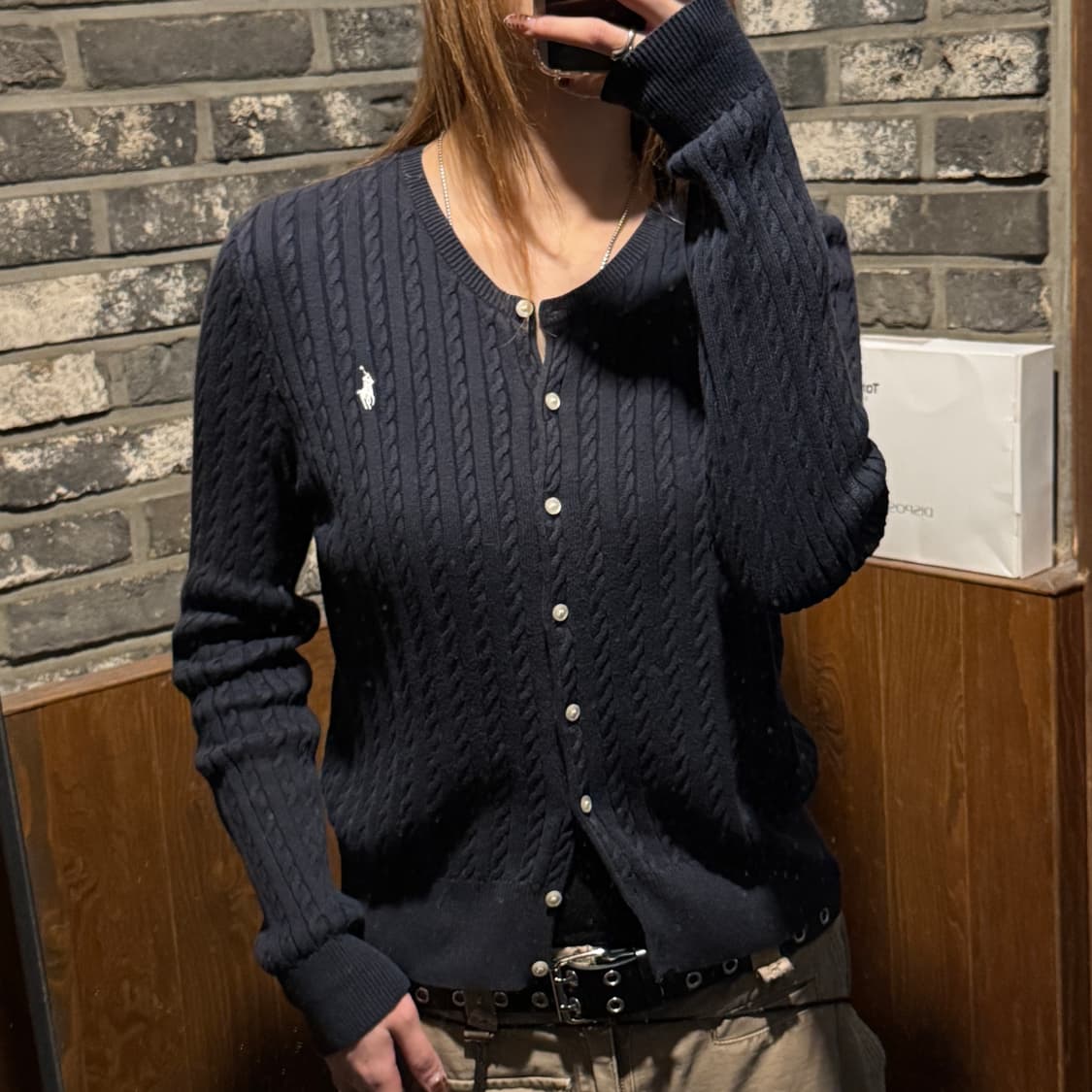 XS) 폴로 랄프로렌 코튼 케이블 꽈배기 가디건 네이비 보이즈 상품이미지8