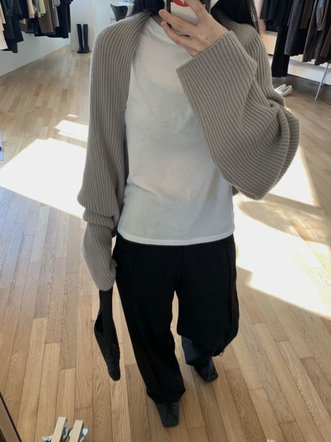 아모멘토 볼레로머플러가디건 아이보리 상품이미지1