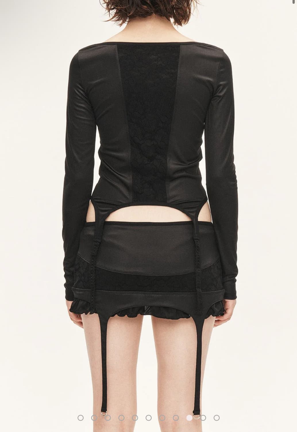 Threetimes lace garter skirt black 상품이미지3