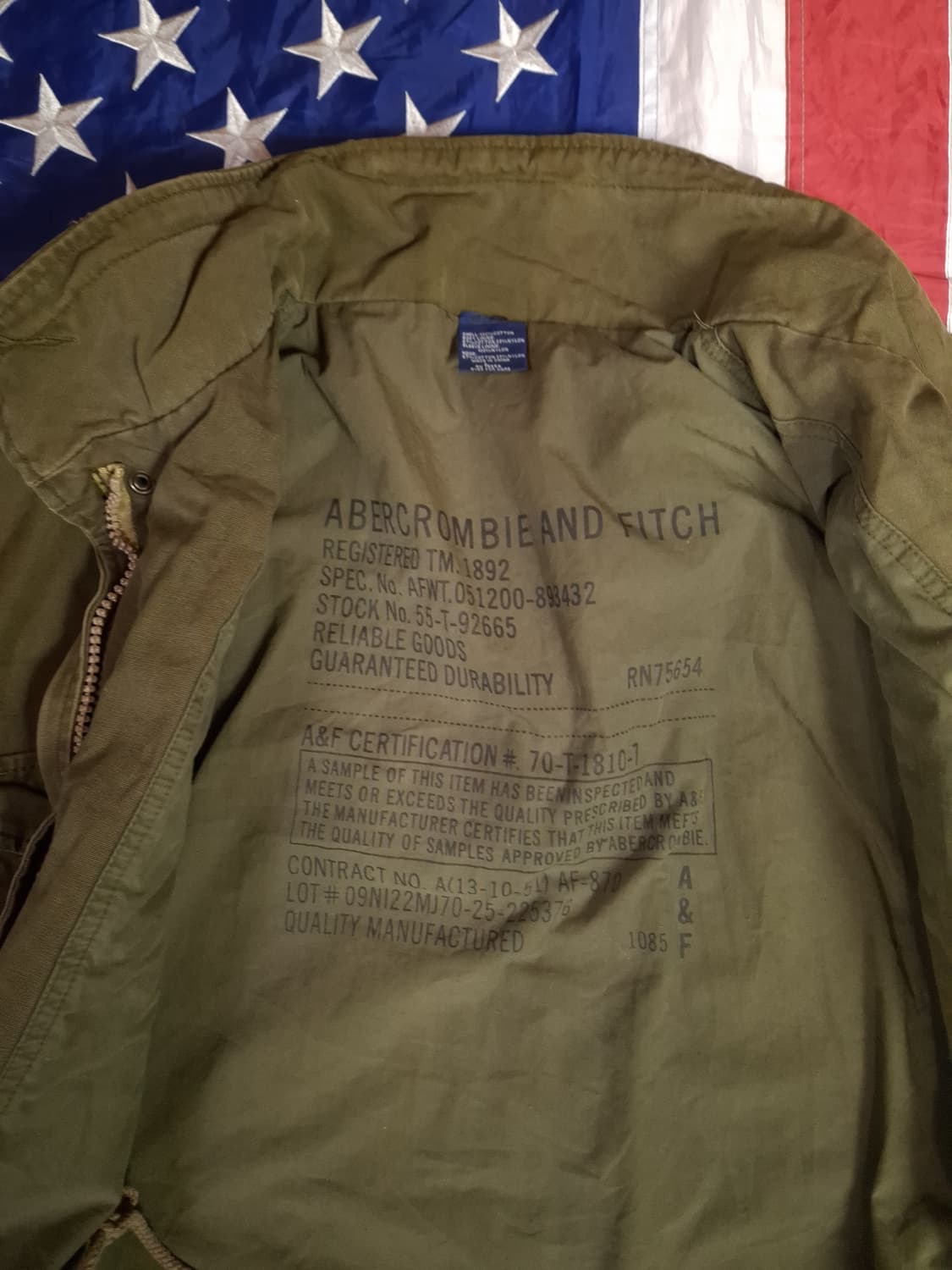오리지날 아베크롬비 밀리터리 M-65 필드야상 상품이미지9