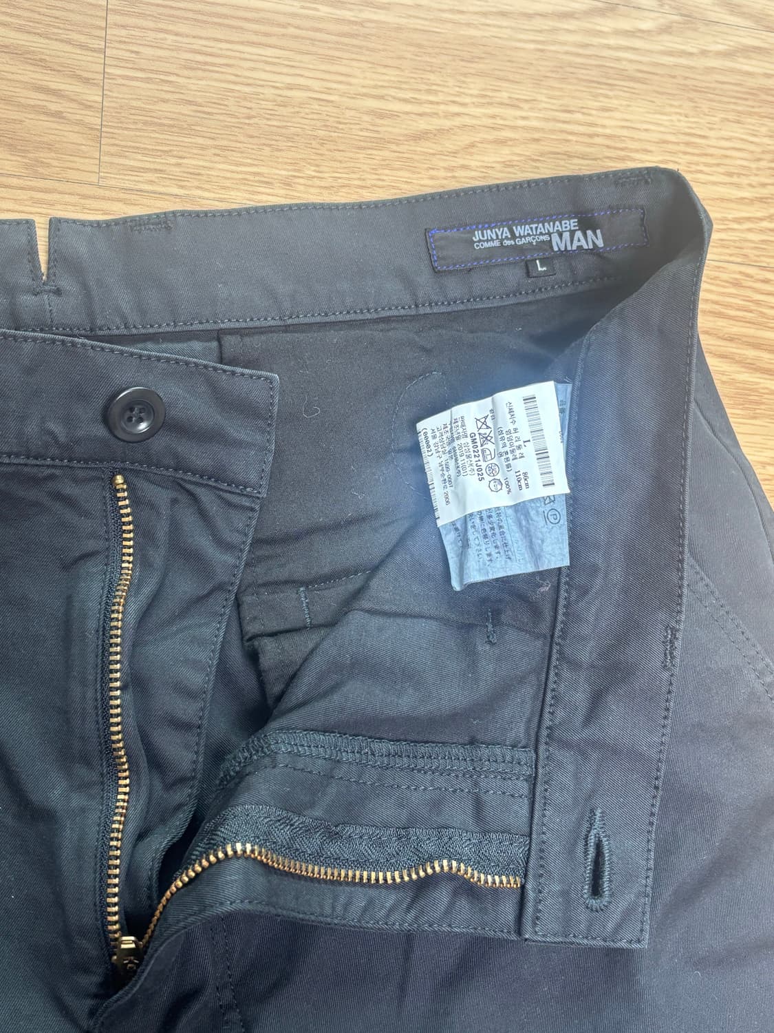 준야 와타나베 꼼데 가르송 블랙 코튼 치노 팬츠 바지 L 상품이미지9