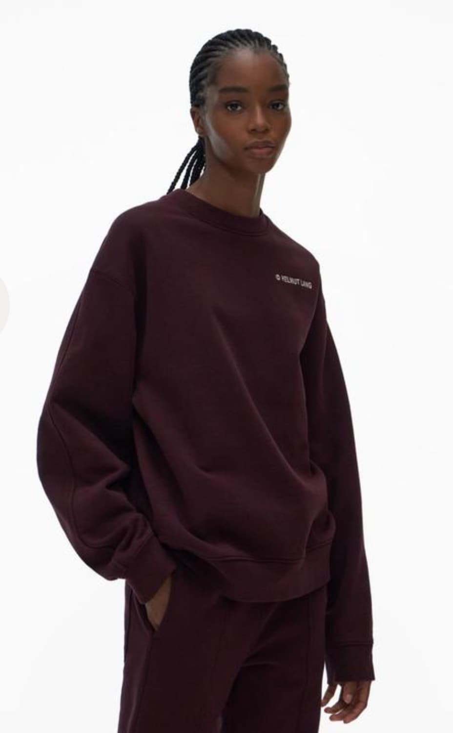 헬무트 랭 자수 로고 스웻 셔츠 크림슨 나이트 상품이미지8