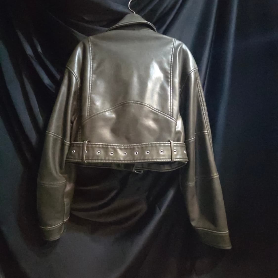 자라 페이크레더 크롭 라이더 워싱자켓 상품이미지5