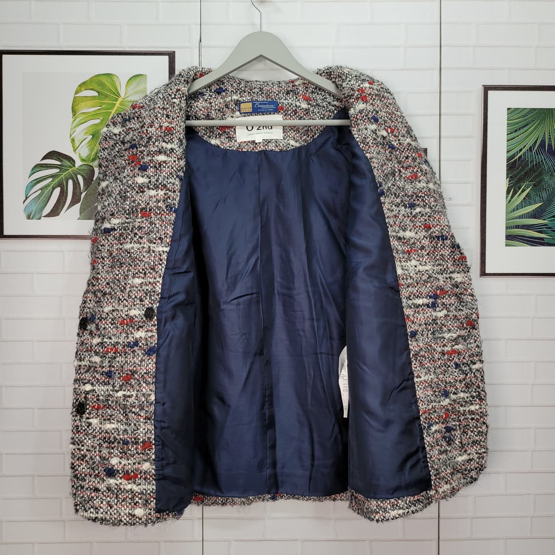 한섬 오즈세컨 트위드 진주 자켓 1사이즈 상품이미지7