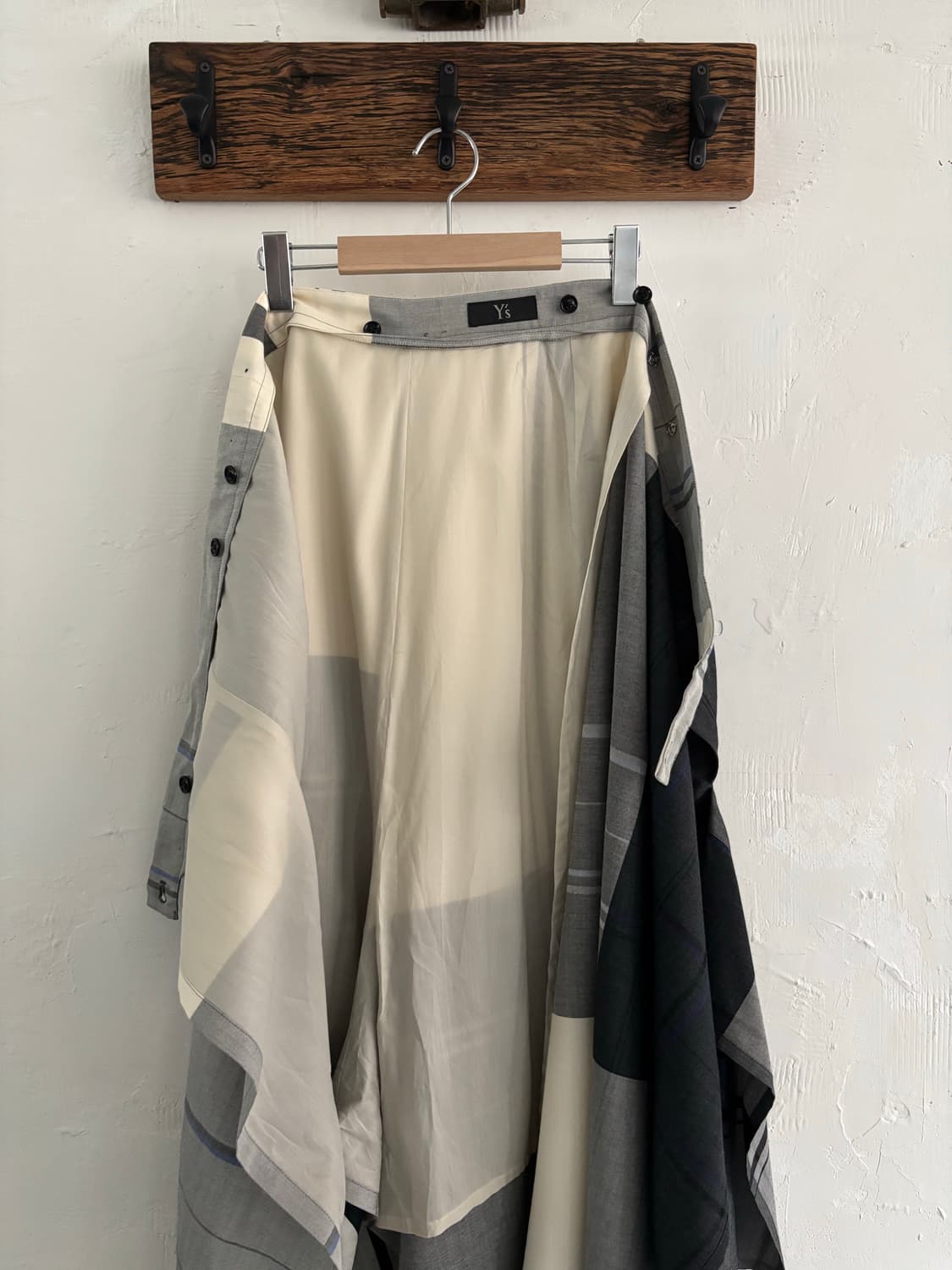 Y’s 요지야마모토 22AW 체크 패턴 롱 스커트 상품이미지9